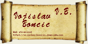 Vojislav Bončić vizit kartica